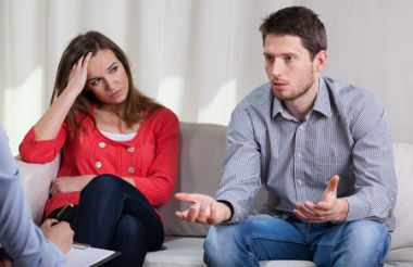 Marriage counseling session. Image does not represent actual clients.